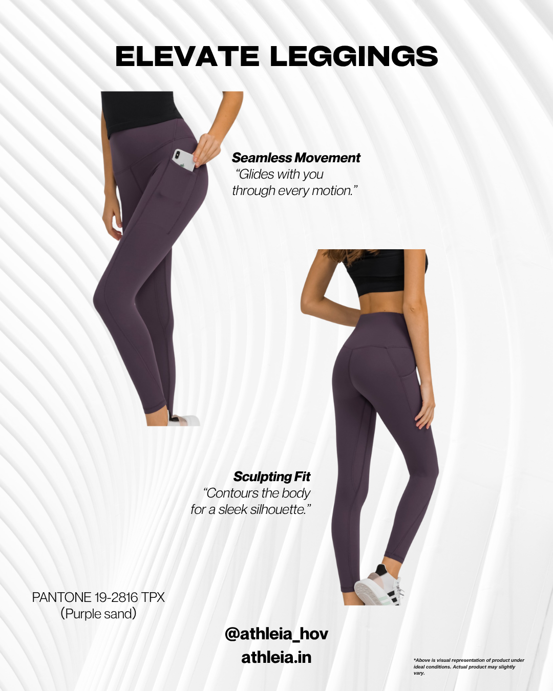Athleia Elevate Leggings Purple - Athleia House Of Versatile Private Limited