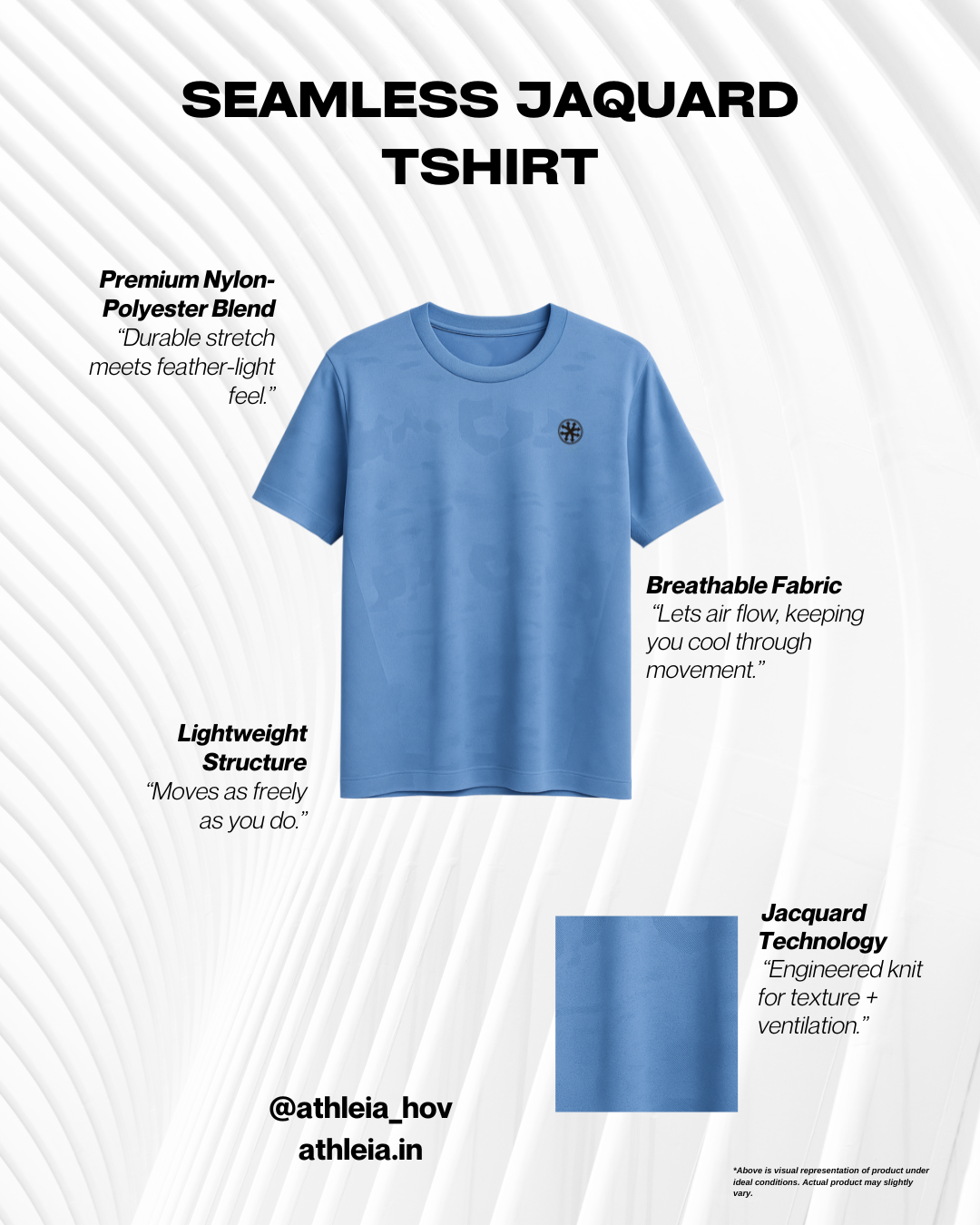 Athleia Seamless Jaquard Tshirt - Athleia House Of Versatile Private Limited