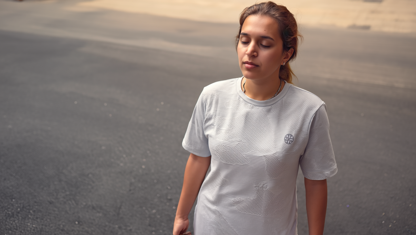 Athleia Women Breathe Top Silver - Athleia House Of Versatile Private Limited