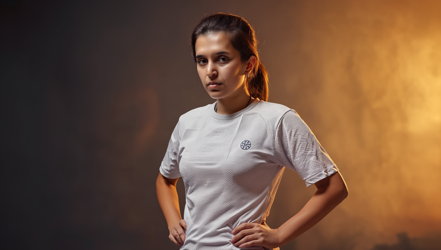 Athleia Women Breathe Top Silver - Athleia House Of Versatile Private Limited