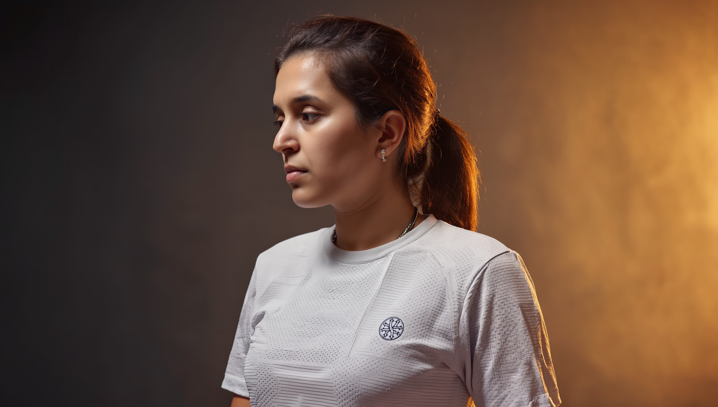 Athleia Women Breathe Top Silver - Athleia House Of Versatile Private Limited
